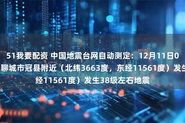 51我要配资 中国地震台网自动测定：12月11日04时06分在山东聊城市冠县附近（北纬3663度，东经11561度）发生38级左右地震